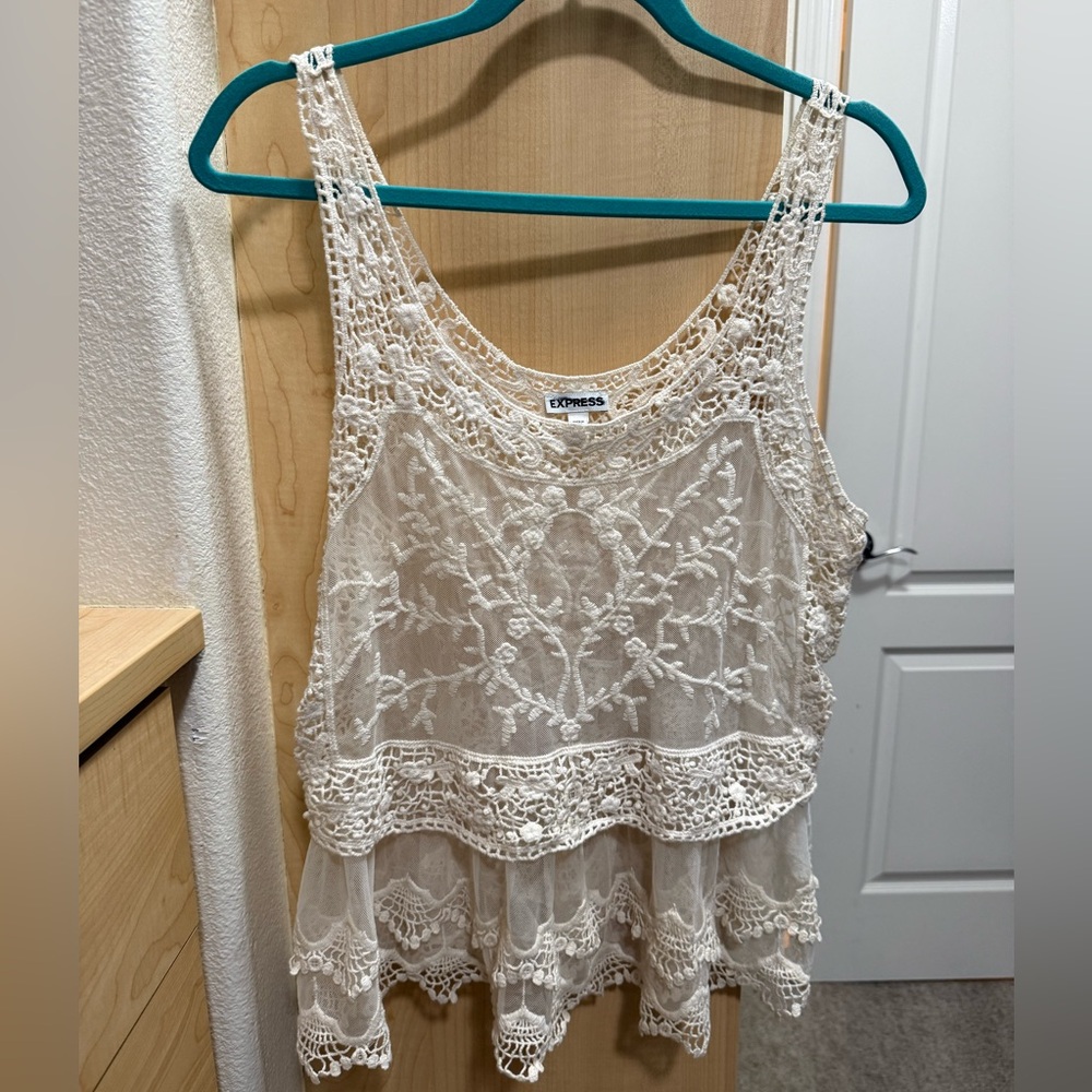 Express Cream Lace Blouse